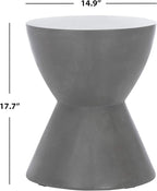 Safavieh Outdoor Collection Athena Modern Concrete Dark Grey Round 17.7-inch Accent Table