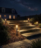 BITPOTT Solar Pathway Lights Outdoor,Bright Solar Lights for Outside, Waterproof Auto On/Off Garden Lights Solar Powered Landscape Lights for Yard Walkway Driveway Lawn (Warm White, 4 Pack)
