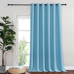 NICETOWN Blackout Sliding Glass Door Curtains, Room Darkening Thermal Insulated Curtains for Living Room Bedroom, Extra Wide Window Drapes, 1 Panel, W80 x L118, Teal Blue