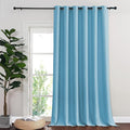 NICETOWN Sliding Door Curtain 108 Inches Long - Blackout Thermal Insulated Grommet Room Divider Privacy Drape for Patio Glass Door, 1 Panel, Teal Blue, 100 Inch Extra Wide