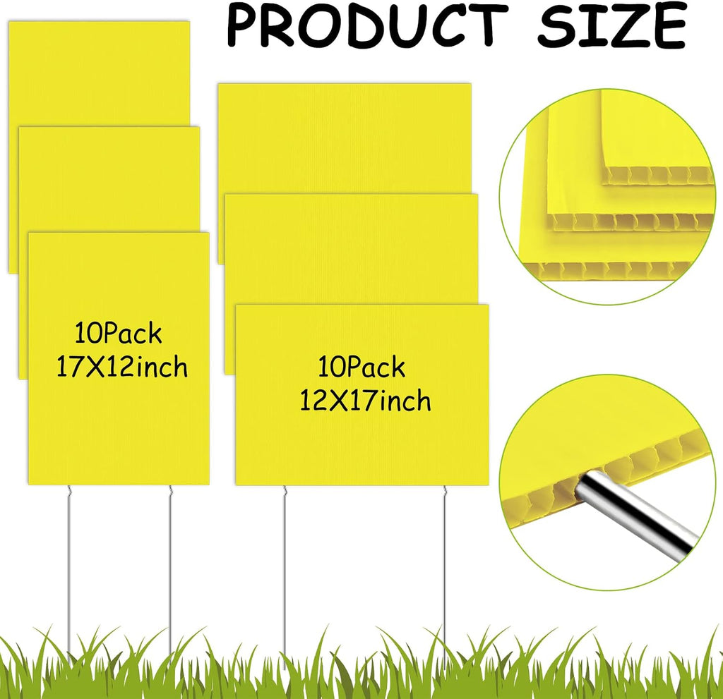 wesiti 20 pack blank yard signs with metal shown in use