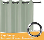 HolidayIdeas Outdoor Curtains for Patio Waterproof, 4 Panels - 54 x 108 Inch - Privacy Protection & Light Filtering Curtains Grommet Outside Curtains for Porch, Backyard (Sage Green)