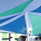 E&K Sunrise 27' x 27' x 27' Sun Shade Sail Triangle Canopy Shade Cover UV Block for Patio Backyard Garden Outdoor (Blue)
