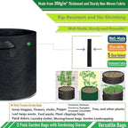3-Pack 40 Gallon Thickened Plant Grow Bags Large (28x16 in) Heavy Duty Garden Bag Fabric Plant Pots for Potato,Tomato Planter,Herbs Veggies Planting,Flower Pots,Barrel Planter,Leaf Bag,Yard Waste Bags