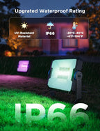 Govee Outdoor Flood Lights 2, RGBIC Warm Cold White LED Lights for Outdoor Decorations, 50 Scene Modes, Landscape Lighting, Upgraded IP66 with App Control, Wired 6 Pack