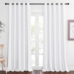 NICETOWN Extra Long Room Darkening Curtain 102 inches Long, Grommet Patio Door Curtain Thermal Drape Sound Reducing for Living Room/Bedroom (White, W66 x L102, 1 Panel)
