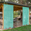 SpaceDresser Waterproof Outdoor Sheer Curtains for Patio - 4 Panels Rod Pocket Indoor Voile Sheer Curtain for Living Room,52W x 120L inch,Turquoise