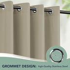 Outdoor Curtains for Patio Waterproof - 6 Panels Privacy Weatherproof Outside Curtains with Grommets for Pergola, Gazebo, Porch, Cabana, Balcony, 54 x 84 Inch, Taupe