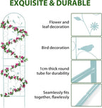 Metal Garden Trellis for Climbing Plants, 86.5" x 19.7" Metal Plant Trellis Outdoor, Green Iron Garden Trellis, Clematis Rrellis Outdoor, Arched Decoration Suitable for courtyards, lawns, Gard, Green