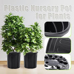 Anyumocz 90Pcs 1 Gallon Nursery Pots for Plants,Plastic Seedling Pot with Drainage Holes,Garden Flower Plant Container for Transplanting,Succulents,Cuttings(Black)