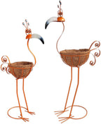 Metal Toucan Planter with Basket - Bird Planters for Outdoor Indoor Lawn,Yard,Porch,Patio, Garden Decorations（Set of 2）