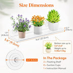 Lifewit Window Plant Floating Shelves 14.6x3.6, 3 Pack Acrylic Suction Cup Shelf, Window Sill Extender for Indoor Succulent Plants, Micro Greens, Seed Starter Pots, Herb Planters 37 x 9 cm/14.6x3.6