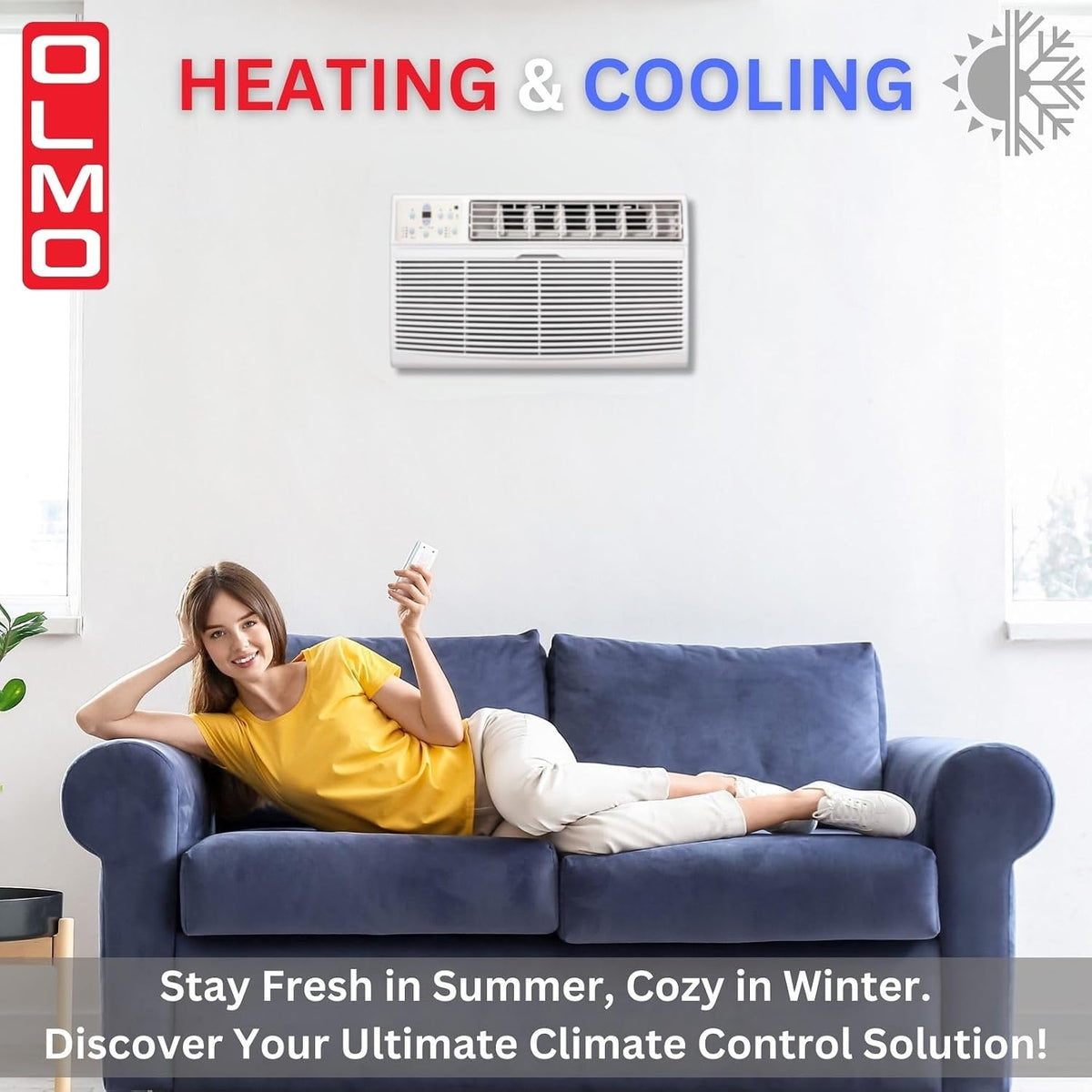 olmo 8,000 btu 115v through-the-wall air conditioner with, close-up detail