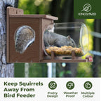 Kingsyard Recycled Plastic Squirrel Feeder for Outside, Squirrel Feeder Box with Peanuts Corn Storage Jar, Sturdy & Durable, Weatherproof (Brown) | Sturdy & Durable Recycled Plastic, Removable Peanuts Corn Storage Jar, No Assembly Required, Weatherproof