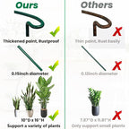 6-Pack Snake Plant Support Stakes, Half-Round Peony Cages and Supports, Green Plant Support Ring - Sturdy and Durable for Indoor and Outdoor Potted Plants, Such as Amaryllis, Peony, Hydrangea