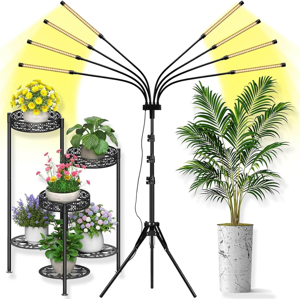 Grow Lights for Indoor Plants, Full Spectrum Grow Light for Indoor Growing with Tripod Stand, Auto On/Off Timing 4/8/12H, Plant Grow Lights Indoor.