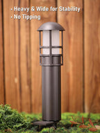 LEONLITE 8-Pack Low Voltage Landscape Lights Pathway, 3W 12V LED Path Lights, CRI90+, IP65 Waterproof Walkway Light, ETL Listed, Oil Rubbed Bronze Aluminum Housing, 3000K Warm White