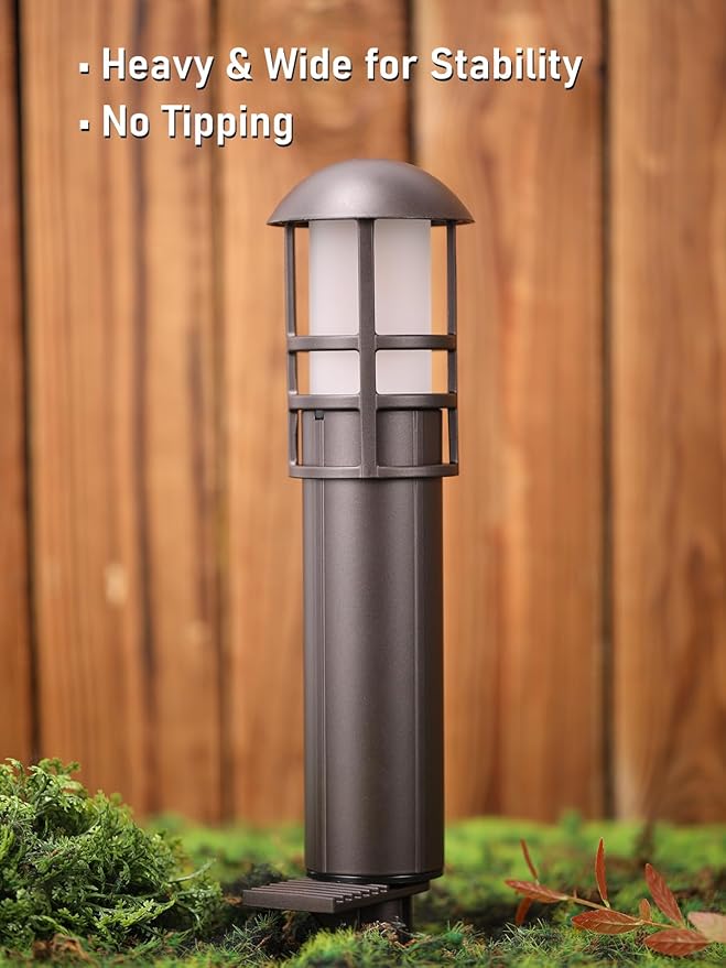 LEONLITE LED Low Voltage Landscape Pathway Lights, 3W 12V AC/DC Path Lighting, CRI90+, IP65 Waterproof, ETL Listed, Oil Rubbed Bronze Aluminum Housing, 3000K Warm White, Pack of 4