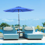 Backyard Expressions 9 ft. Patio Umbrella, Market Table Umbrella w/Tilt and Crank, 8 Ribs