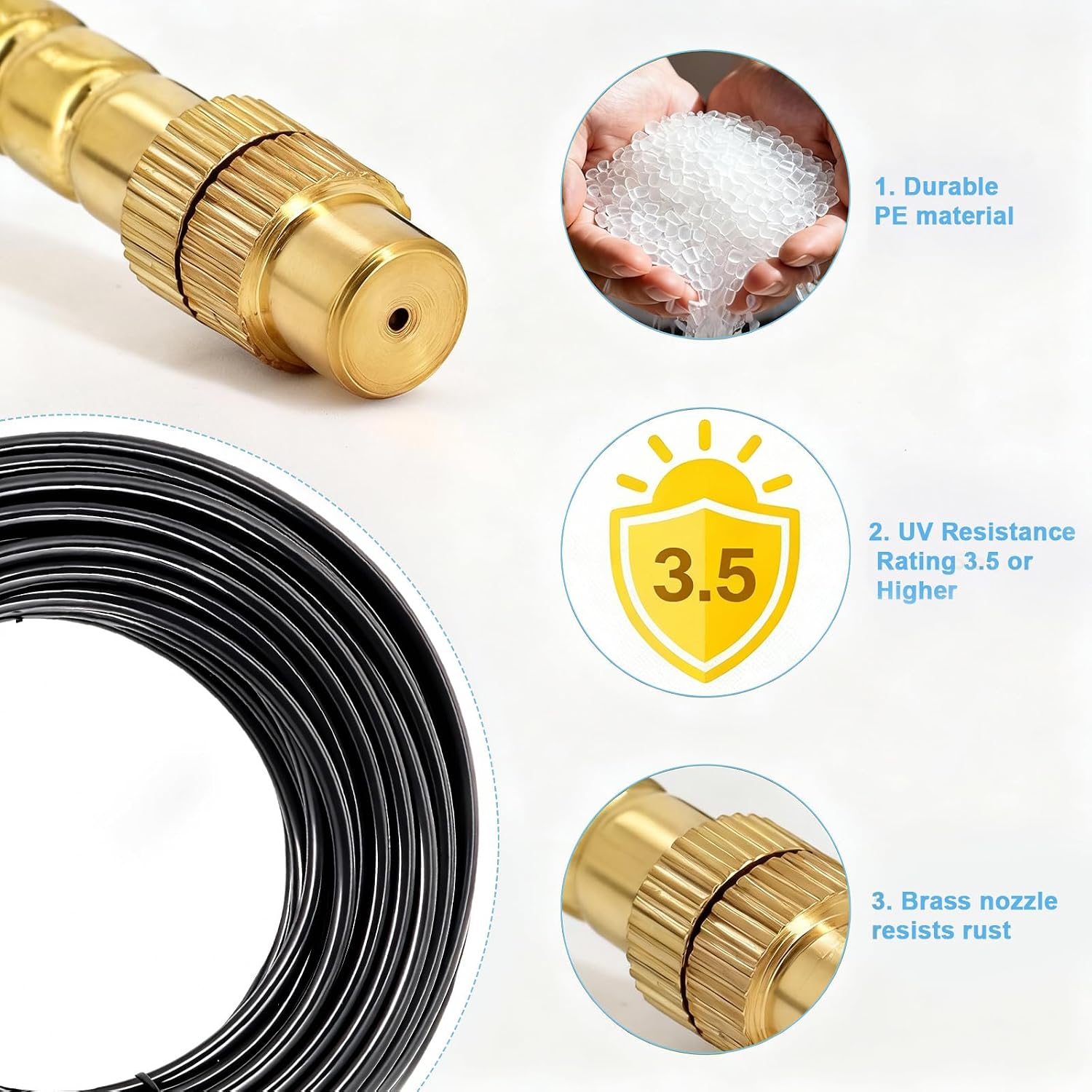 Thiswing 200FT 360° Adjustable Irrigation System for Garden | 1/4" Tubing, Automatic Watering Misting System with 36 Nozzles, Sprinkler for Garden, Yard, Lawn and Outdoor Plants