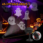 LED Halloween Decoration, Ghost Rotating Projector Yard Stake Lights, Indoor Outdoor Landscape Night Light for Home Thealter, Ceiling, Room, Patio, Garden, Halloween, Bedroom Decor