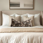 dezene pack of 1 vintage floral lumbar pillow, side view