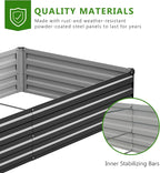 2PCS 8x4x1ft Galvanized Raised Garden Bed Kit, Galvanized Planter Raised Garden Boxes Outdoor, Large Metal Raised Garden Beds for Vegetables,Black