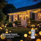 Outdoor String Lights, 25ft 20 LED Bulbs Hanging Patio Lights Dimmable with Timer & Remote, Globe Bulb Shatterproof & Waterproof for Outdoor Indoor Patio Backyard Balcony Decor - Warm White
