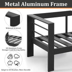 Kiss the Water Outdoor Patio Furniture Loveseat Sofa, All-Weather Metal Aluminum Patio Couch with 5" Thick and Soft Cushion and Wide Arm, Outdoor Couch for Balcony, Porch, Backyard