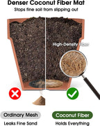LE TAUCI Coconut Coir Drainage Mesh Pads for Flower Pots, Pre-Cut 2 Inch Pot Hole Covers to Prevent Soil Loss, Natural Coir Fiber Liners for Indoor & Outdoor Planters, 10 Pack