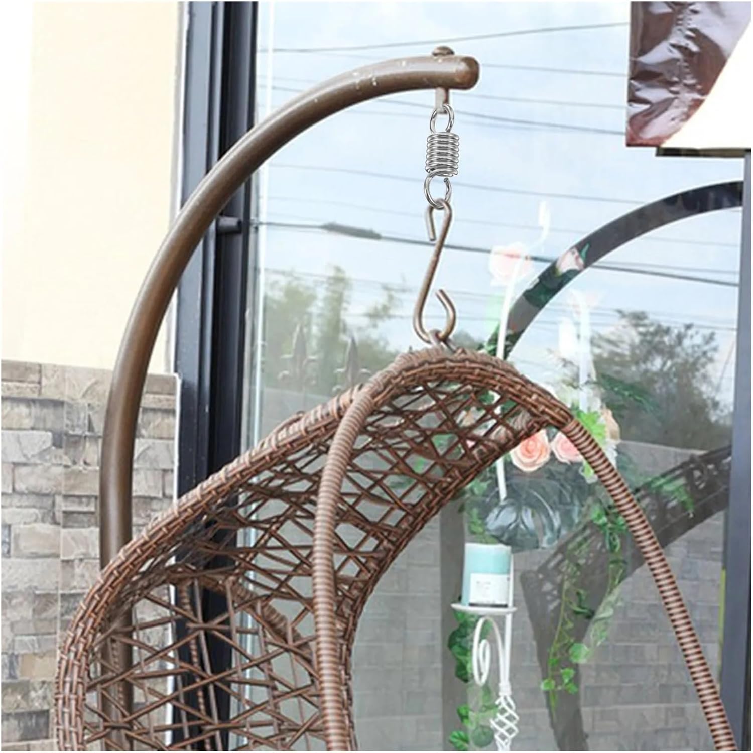 Hammock Chair Spring 2 Pcs Heavy Duty Compression Spring Hammock Fixing For Swing Chair Porch Patio Outdoor Suspension Springs