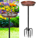 Gtongoko 10" Dia Bowl Small Metal Bird Bath for Outside Heavy Duty, 29" Height Bird Feeder Birdbaths for Outdoors, Garden Bird Bath Bowl with 5-prongs Base
