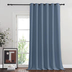 NICETOWN Blackout Room Divider Curtains for Sliding Glass Doors 102 Inches Long 1 Panel, Extra Wide Curtains for Doorway Patio Bedroom Living Room (Stone Blue, 80Wx102L, 1 Panel)