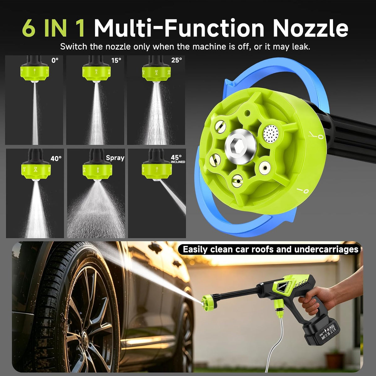 cordless portable washer battery operated, 800 psi portable shown in use