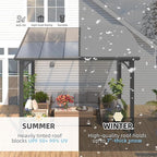 AECOJOY 10' x 24' Gazebo for Patio, Large Wall-Mounted Hard Top Lean-to Gazebo Pergola with Roof 24' x 10' on Clearance, Heavy Duty Patio Awnings for Decks, Backyard