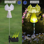Solar Angel Lights Outdoor Decor - 4 Pack Decorative Color Changing Waterproof LED Angel Stake Lights for Cemetery Grave Garden Patio Yard Art Lawn Decoration, Grave Markers, Memorial Gifts