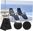 Levemolo Patio Chair Sling Replacement Fabric Lightweight Lounge Chair Webbing Repair Kit for Outdoor Use Elegant Black Mesh Material for Beach and Camping