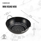 Farberware Barbecue Nonstick Mini Round Wok Topper, 8-Inch, Black