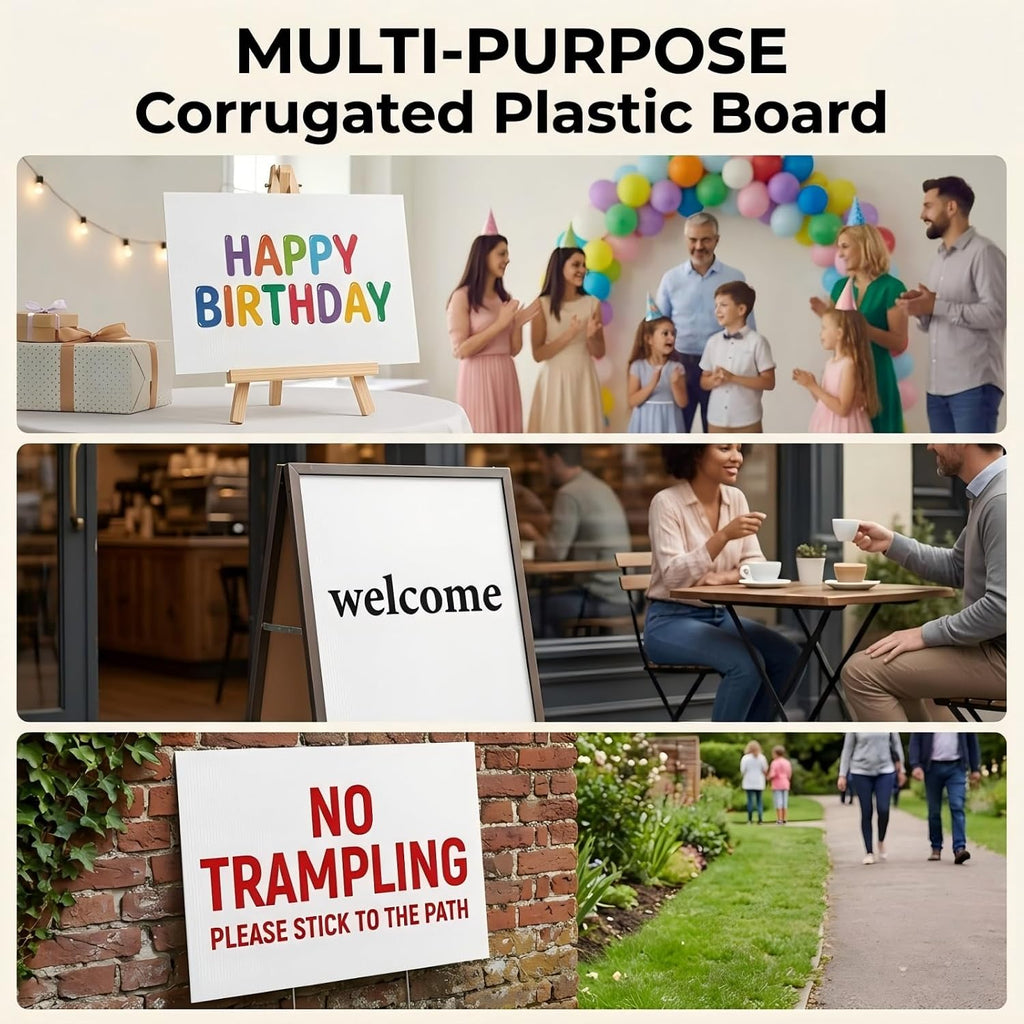 large blank yard signs with 18 x 24", package contents