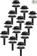 GreenLighting 35 Lumen Modern 2-Tier Low Voltage Path Light - Outdoor 2.5 Watt Landscape Light (12 Pack, Black)