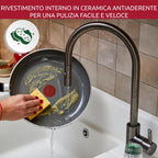 Lagostina Wok Drop 28 cm, Non-Stick Ceramic Coating, Optimal Smoothness, Easy Cleaning, Eco-Friendly, Thermo-Signal, Safe, Induction Compatible