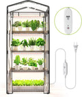 indoor greenhouse with grow light, 4-tier shelf, 26.4x19x61in, main product view