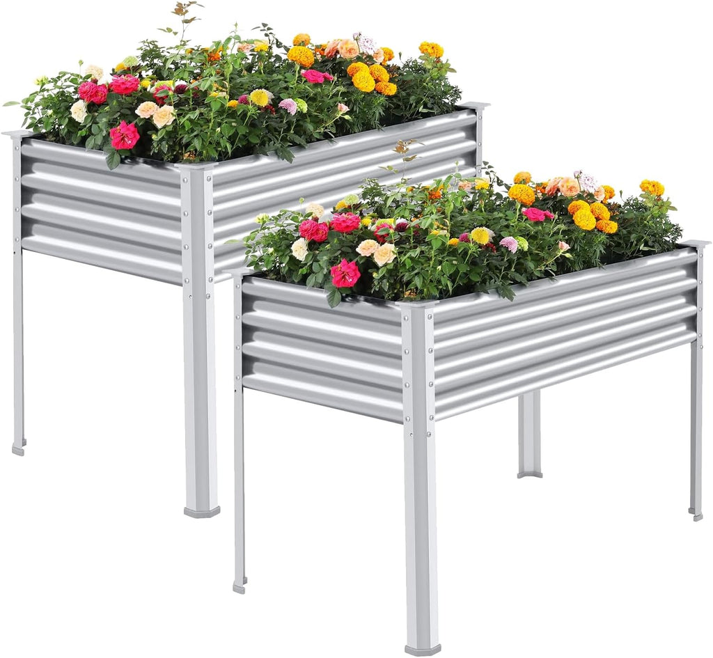 land guard 2 pack galvanized raised garden bed, main product view