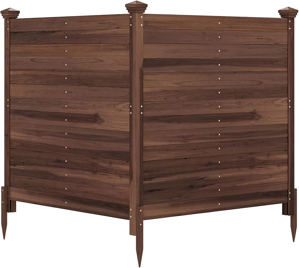 giantex 2 panels wooden privacy fence with stakes, main product view