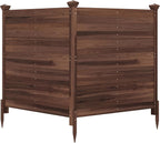 giantex 2 panels wooden privacy fence with stakes, main product view