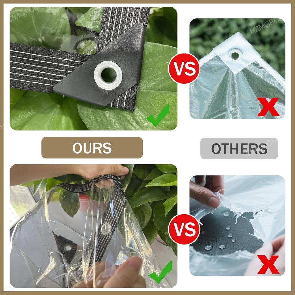 clear tarp 8x20 ft with grommets thickened 14 showing dimensions