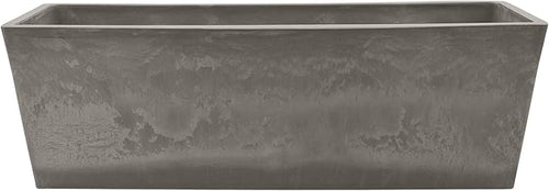Arcadia Garden Products U65CT Plastic/Stone/Wood Composite Simplicity Window Box, No Drainage Hole (Drillable), Patio Plant Container, Indoor Outdoor Planter, 25.5" x 9, Cement Color