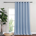 NICETOWN Blackout Room Divider Curtains for Sliding Glass Doors 102 Inches Long 1 Panel, Extra Wide Curtains for Doorway Patio Bedroom Living Room (Vintage Blue, 80Wx102L, 1 Panel)