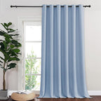 NICETOWN Blackout Room Divider Curtains for Sliding Glass Doors 102 Inches Long 1 Panel, Extra Wide Curtains for Doorway Patio Bedroom Living Room (Vintage Blue, 80Wx102L, 1 Panel)
