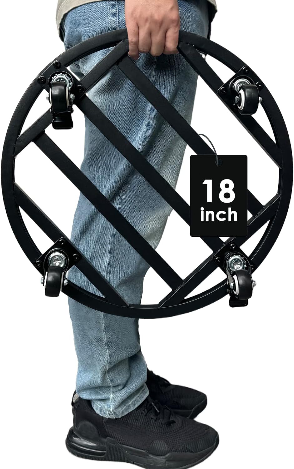 18 inch metal plant caddy with wheels heavy, main product view